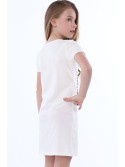 Girls\' dress with cream application NDZ8380 - Online store - Boutique